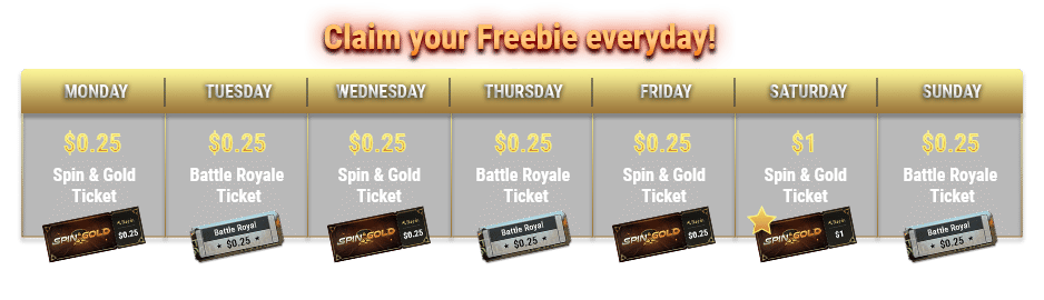 Daily Freebie online poker promotion schedule banner